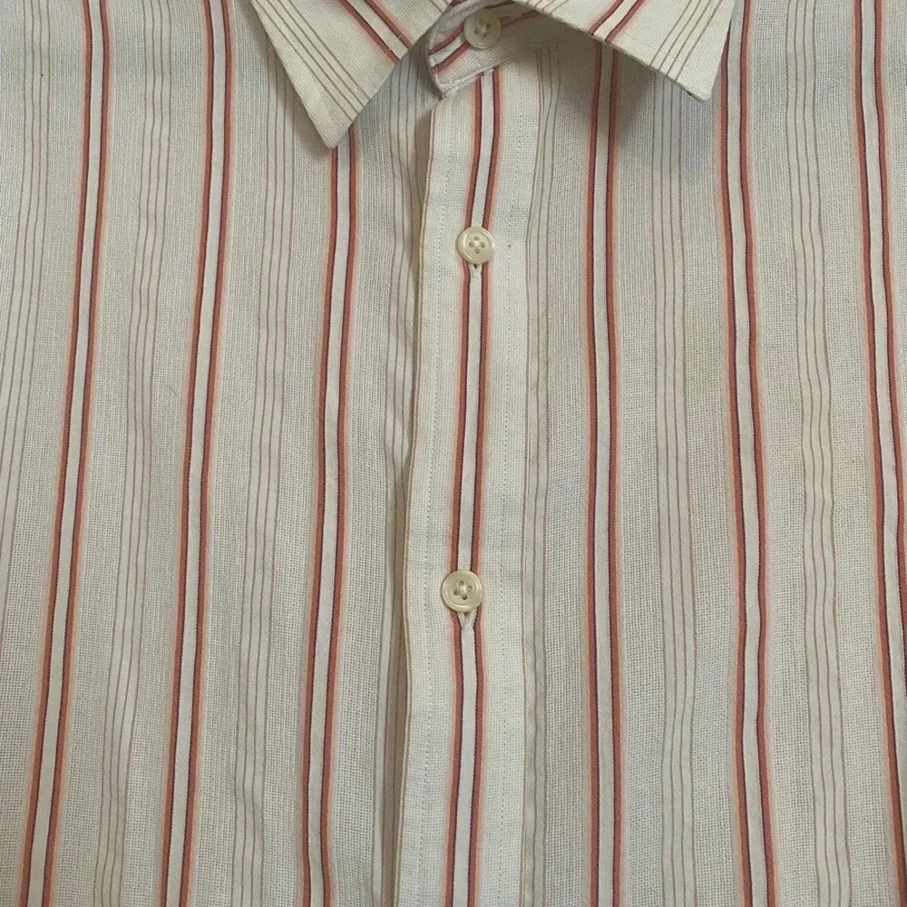 Banana Republic Men's Long Sleeve Shirt 100% Cotton‎ Cream Stripe Size XX Large